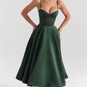 House of cb mademoiselle forest Green Dress, NWOT, size XS